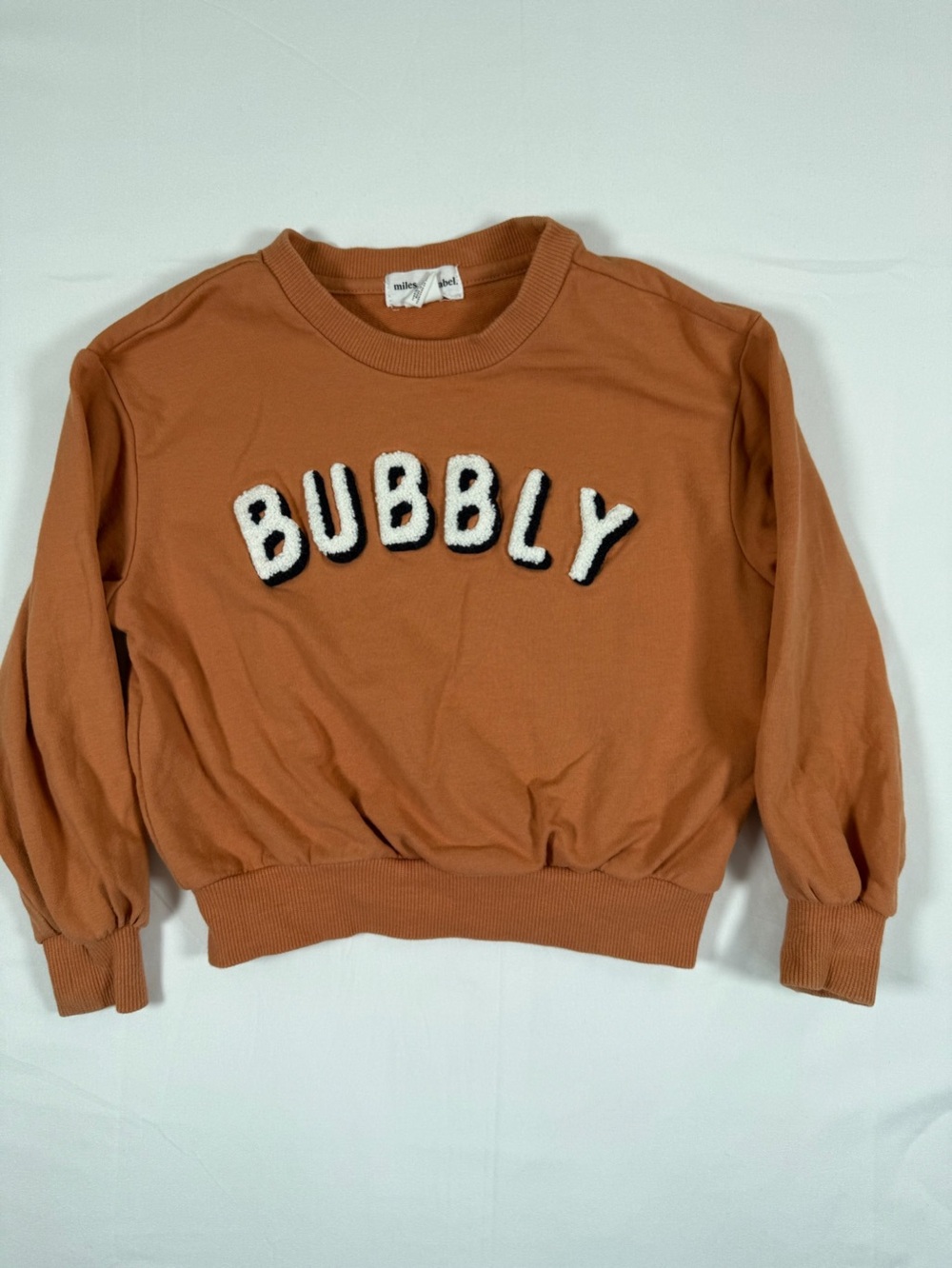 MILES THE LABEL Toddler Unisex 2Y Organic Cotton‎ Bubbly Sweatshirt Terracotta